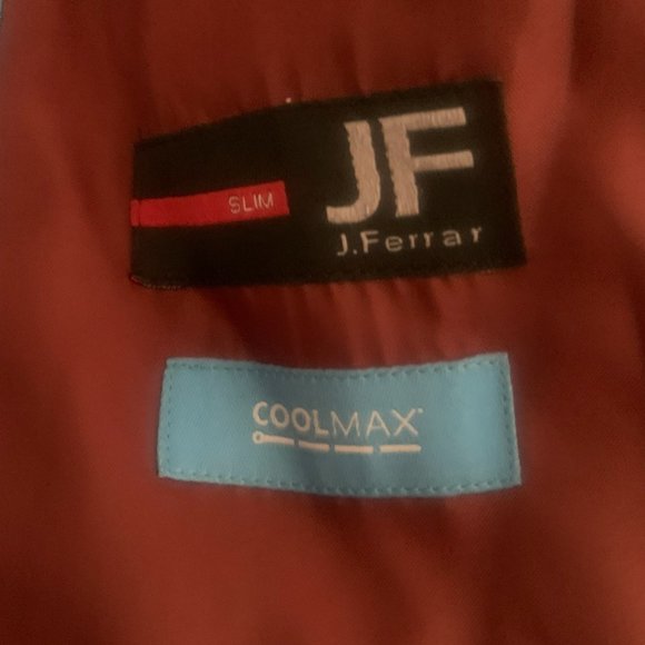 NEW JF J. FERRAR STRETCH SLIM FIT SUIT COOLMAX JACKET MEDIUM RED BIRDSEYE SMALL - Picture 3 of 10